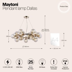 MAYTONI Lampa wisząca Dallas 28W G9 MOD548PL-25G