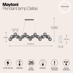 MAYTONI Lampa wisząca Dallas 28W G9 MOD547PL-25CH