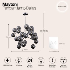 MAYTONI Lampa wisząca Dallas 28W G9 MOD545PL-24G