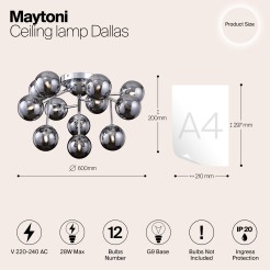 MAYTONI Lampa sufitowa Dallas 28W G9 MOD545PL-12CH