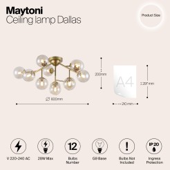 MAYTONI Lampa sufitowa Dallas 28W G9 MOD545PL-12G