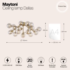 MAYTONI Lampa sufitowa Dallas 28W G9 MOD545PL-20G