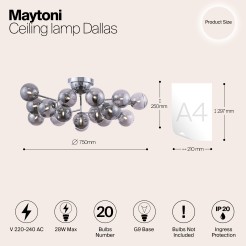 MAYTONI Lampa sufitowa Dallas 28W G9 MOD545PL-20CH