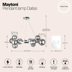 MAYTONI Lampa wisząca Dallas 28W G9 MOD545PL-11CH