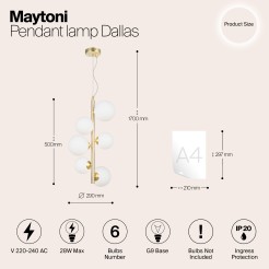 MAYTONI Lampa wisząca Dallas 28W G9 MOD545PL-06BS