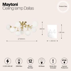 MAYTONI Lampa sufitowa Dallas 28W G9 MOD545CL-12BS