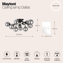 MAYTONI Lampa sufitowa Dallas 28W G9 MOD545CL-12B