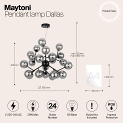 MAYTONI Lampa wisząca Dallas 28W G9 MOD545PL-24B