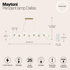MAYTONI Lampa wisząca Dallas 28W G9 MOD547PL-25BS
