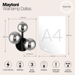 MAYTONI Lampa ścienna (kinkiet) Dallas 28W G9 MOD545WL-03B