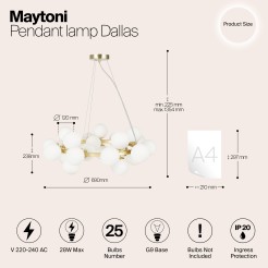 MAYTONI Lampa wisząca Dallas 28W G9 MOD545PL-25BS