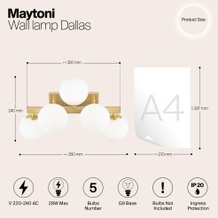 MAYTONI Lampa ścienna (kinkiet) Dallas 28W G9 MOD547WL-05BS