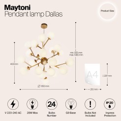 MAYTONI Lampa wisząca Dallas 28W G9 MOD545PL-24BS