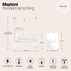 MAYTONI Lampa wisząca Ring 25W G9 MOD013PL-04W
