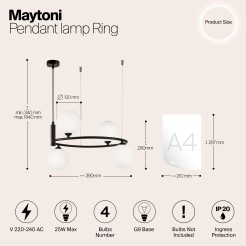 MAYTONI Lampa wisząca Ring 25W G9 MOD013PL-04B