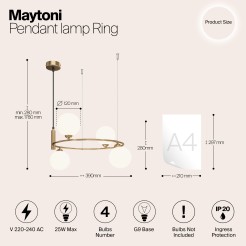 MAYTONI Lampa wisząca Ring 25W G9 MOD013PL-04BS1