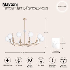 MAYTONI Lampa wisząca Rendezvous 40W E14 MOD109PL-10BS