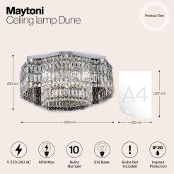 MAYTONI Lampa sufitowa Dune 60W E14 DIA005CL-10CH