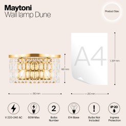 MAYTONI Lampa ścienna (kinkiet) Dune 60W E14 DIA005WL-02G