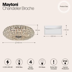 MAYTONI Żyrandol Broche 60W E14 DIA902-04-N