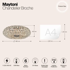 MAYTONI Żyrandol Broche 60W E14 DIA902-06-N