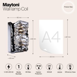 MAYTONI Lampa ścienna (kinkiet) Coil 6W LED 300lm 3000K 90 CRI  MOD124WL-L6CH3K