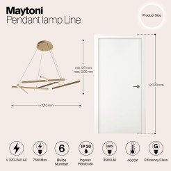 MAYTONI Lampa wisząca Line 75W LED 3500lm 4000K 80 CRI  MOD016PL-L75MG4K