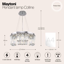 MAYTONI Lampa wisząca Colline 40W G9 MOD083PL-04CH