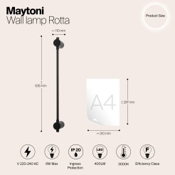 MAYTONI Lampa ścienna (kinkiet) Rotta 6W LED 400lm 3000K 80 CRI  MOD413WL-L6B3K