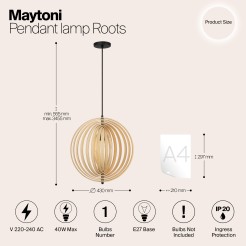 MAYTONI Lampa wisząca Roots 40W E27 MOD197PL-01W