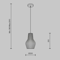MAYTONI Lampa wisząca Roots 40W E27 MOD191PL-01W