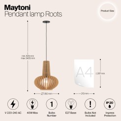 MAYTONI Lampa wisząca Roots 40W E27 MOD193PL-01W1