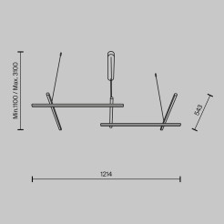 MAYTONI Lampa wisząca Radiance 50W LED 2150lm 3000K 80 CRI  MOD278PL-L50G3K