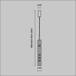 MAYTONI Lampa wisząca Ordo 8W LED 920lm 3000K 80 CRI  MOD272PL-L12BS3K