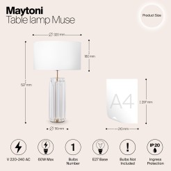 MAYTONI Lampa stołowa Muse 60W E27 MOD304TL-01G