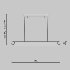 MAYTONI Lampa wisząca Motion 40W LED 2500lm 3000K 80 CRI Dimmable  MOD276PL-L40W3K
