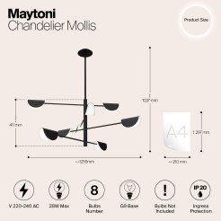 MAYTONI Żyrandol Mollis 7W G9 MOD126PL-08B