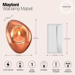 MAYTONI Lampa ścienna (kinkiet) Mabell 40W E14 MOD306WL-01C