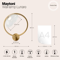 MAYTONI Lampa ścienna (kinkiet) Lunare 5W LED 450lm 3000K 80 CRI  MOD327WL-L5BS3K