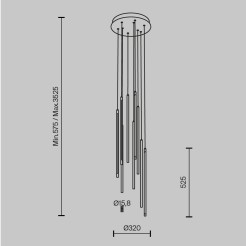 MAYTONI Lampa wisząca Light stick 46W LED 3350lm 3000K 80 CRI Dimmable  MOD236PL-L54BS3K