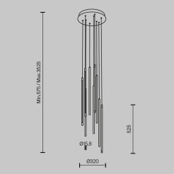 MAYTONI Lampa wisząca Light stick 46W LED 3350lm 3000K 80 CRI Dimmable  MOD236PL-L54B3K