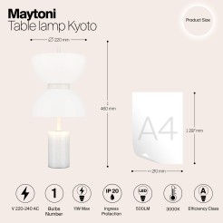 MAYTONI Lampa stołowa Kyoto 11W LED 500lm 3000K 80 CRI  MOD178TL-L11W3K