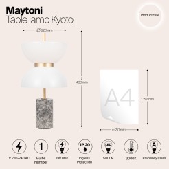 MAYTONI Lampa stołowa Kyoto 11W LED 500lm 3000K 80 CRI  MOD178TL-L11GR3K