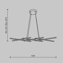MAYTONI Lampa wisząca Halo 40W LED 1400lm 2600-3500K 80 CRI  MOD244PL-L50BSK