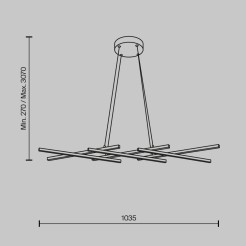 MAYTONI Lampa wisząca Halo 40W LED 800lm 3000-4000K 80 CRI  MOD244PL-L50BK
