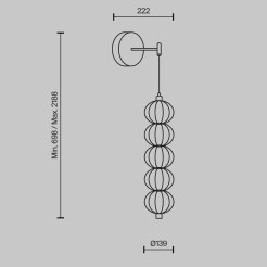 MAYTONI Lampa ścienna (kinkiet) Golden Cage 17W LED 1100lm 3000K 80 CRI  MOD216WL-L10G3K