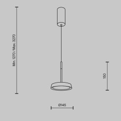 MAYTONI Lampa wisząca El 12W LED 700lm 3000K 80 CRI  MOD041PL-L15TR3K