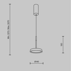 MAYTONI Lampa wisząca El 12W LED 650lm 3000K 80 CRI  MOD041PL-L15GB3K