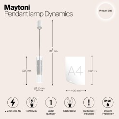 MAYTONI Lampa wisząca Dynamics 50W GU10 MOD326PL-01W
