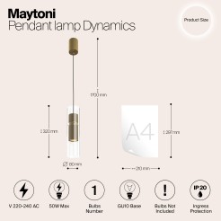 MAYTONI Lampa wisząca Dynamics 50W GU10 MOD326PL-01MG
